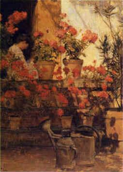 Geraniums, Childe Hassam